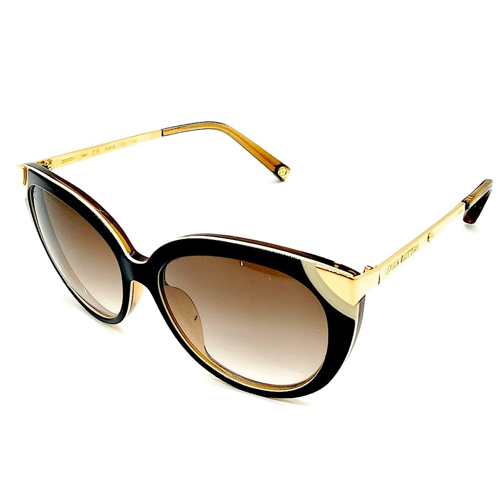 Authentic LV Louis Vuitton Brown Amber Cat Eye Sunglasses - Picture 2 of 9
